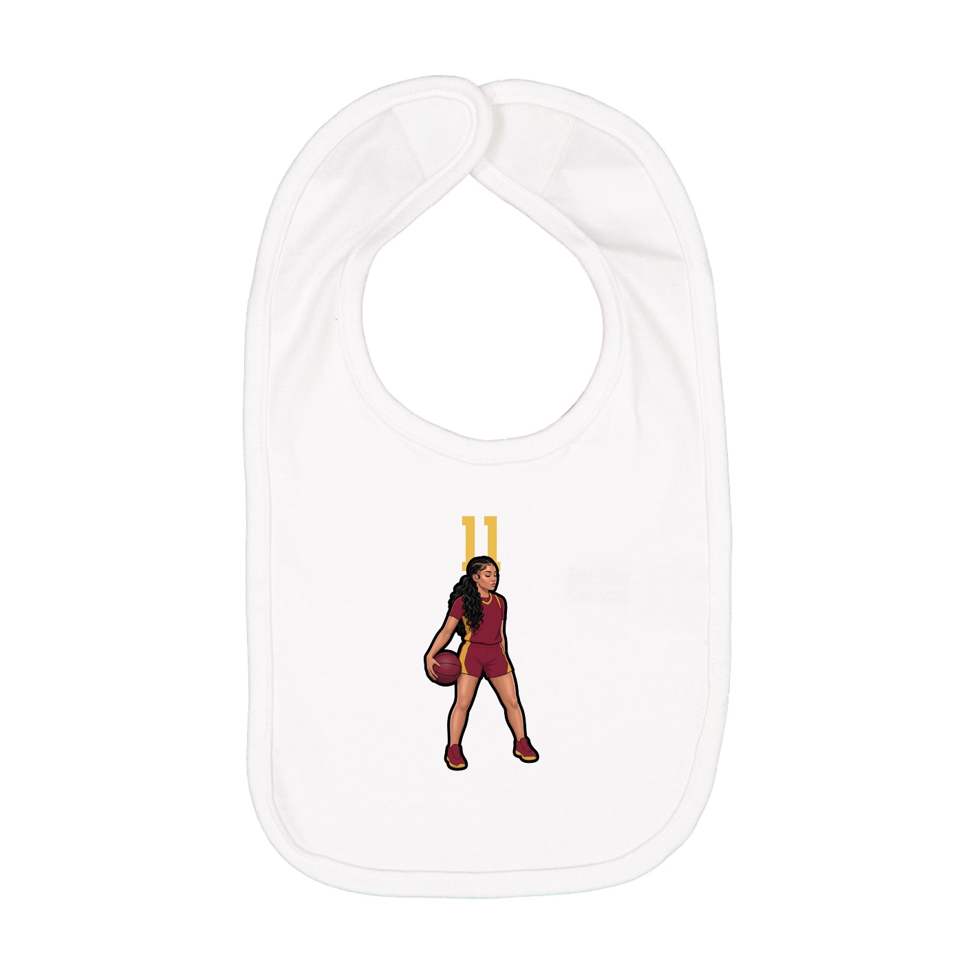 Infant Bib — Number Top in White