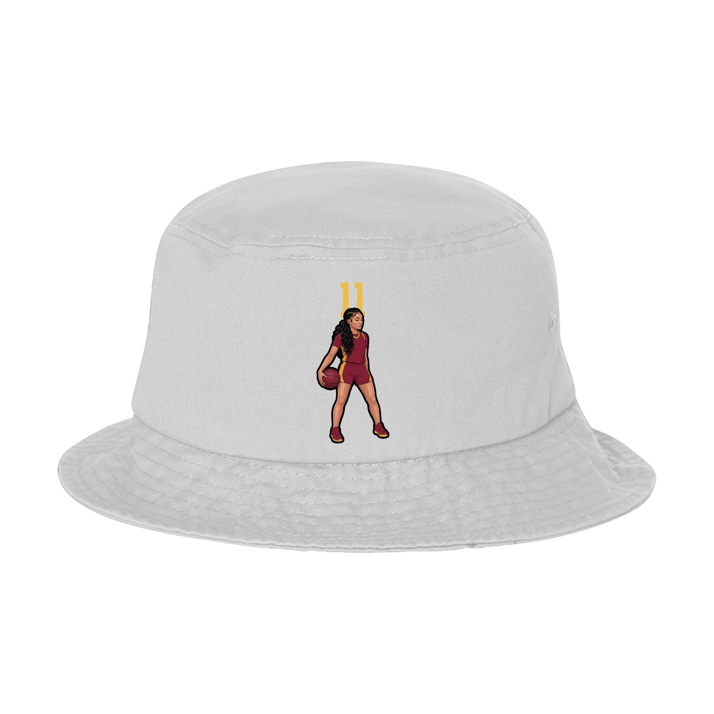 Bucket Cap — Number Top in White