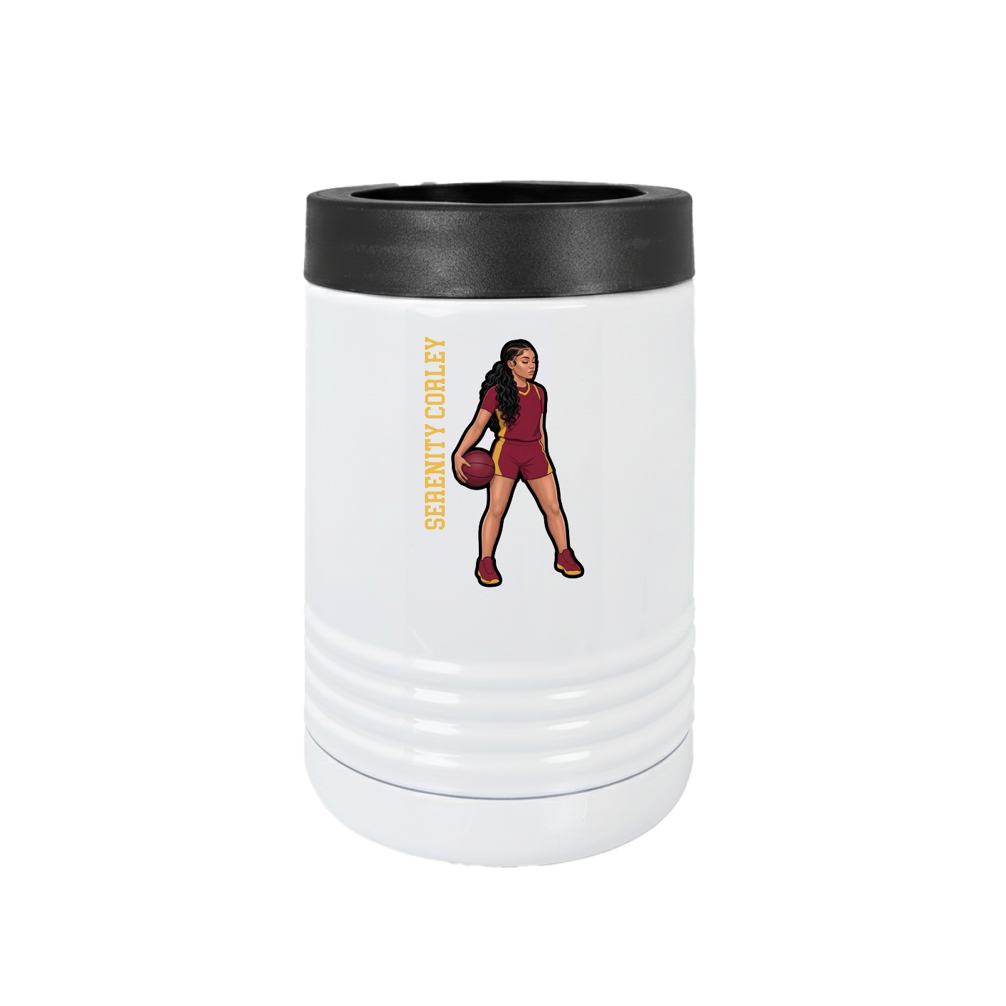 Beverage Holder — Name Vertical in White