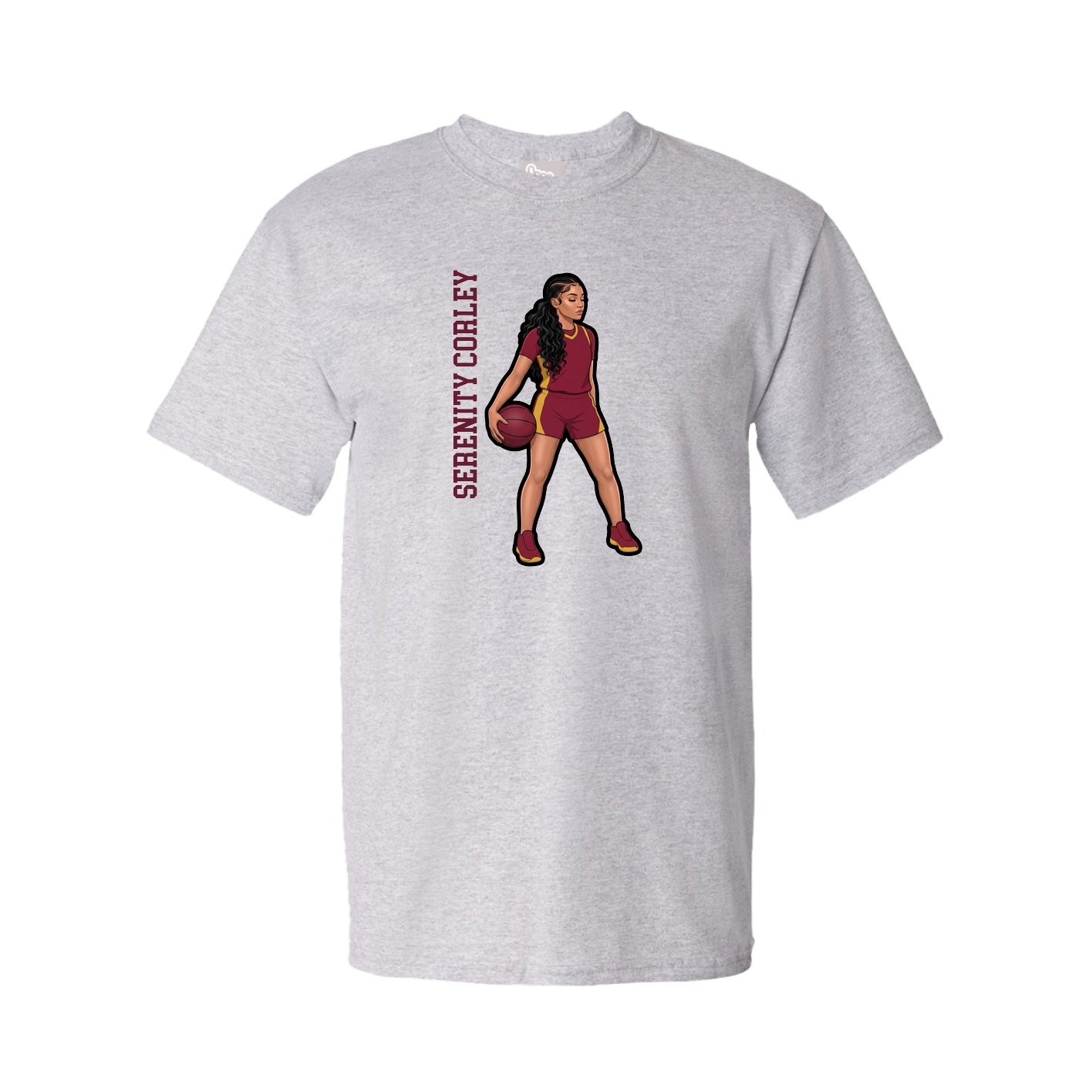Tee — Name Vertical in Grey