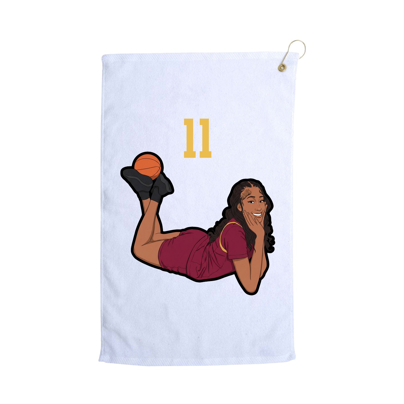 Golf Towel — Number Top in White