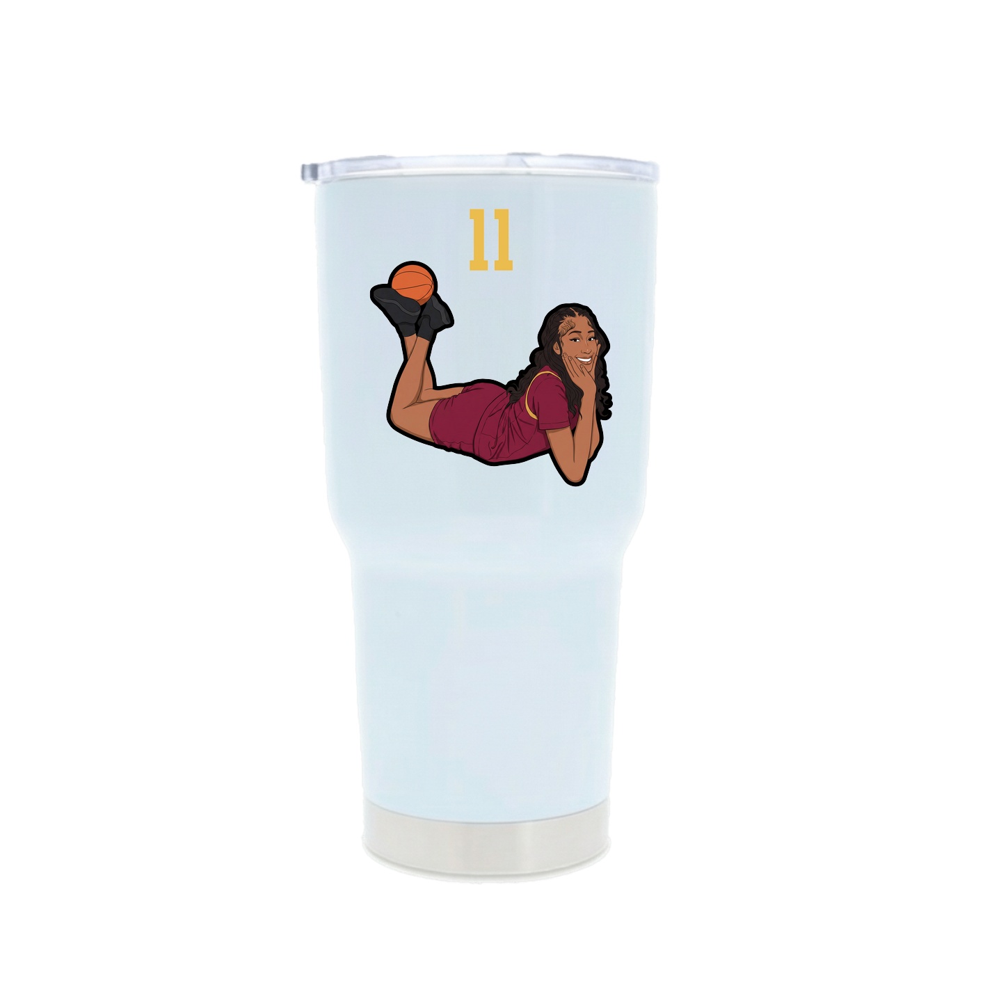 30oz Stainless Steel Tumbler — Number Top in White