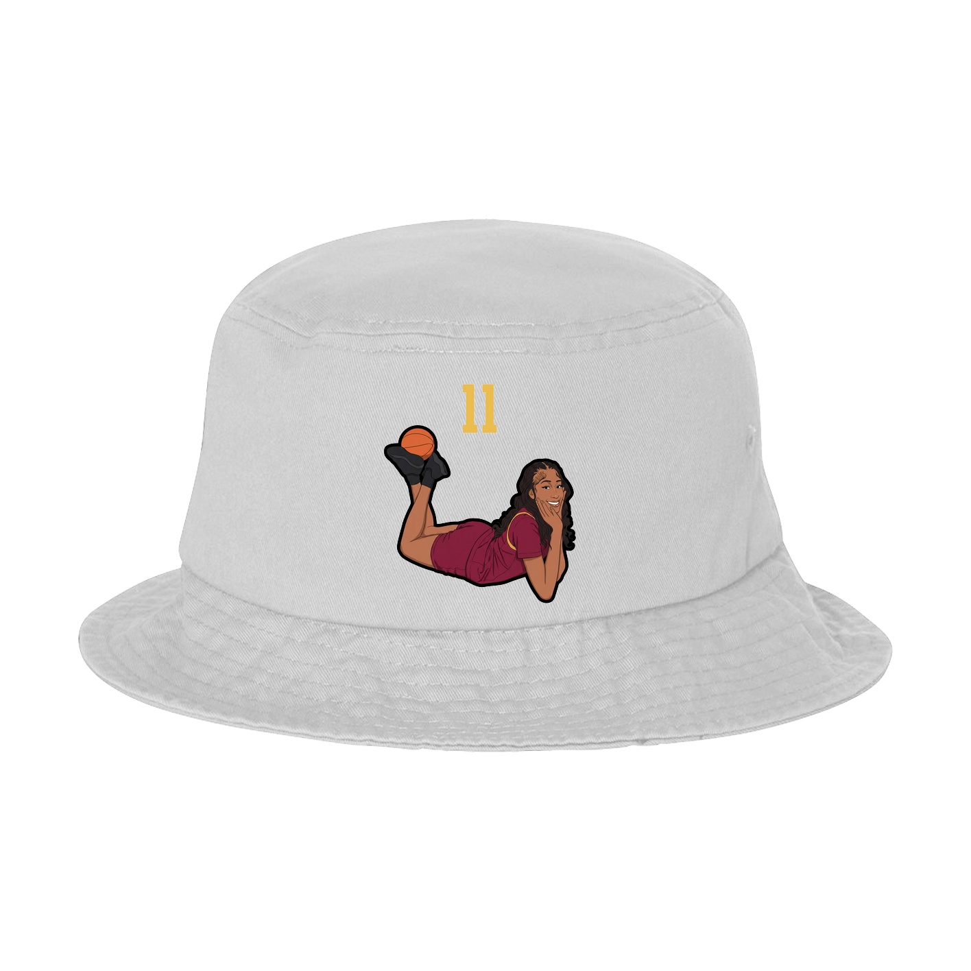 Bucket Cap — Number Top in White