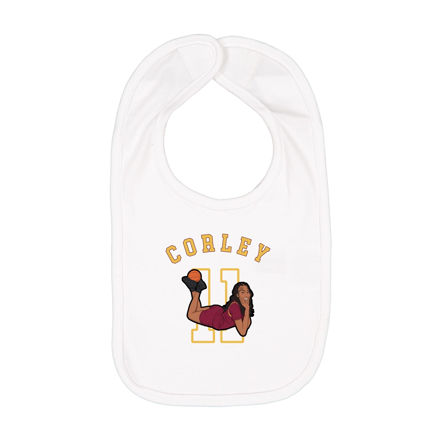 Infant Bib — Shirsey Arch in White