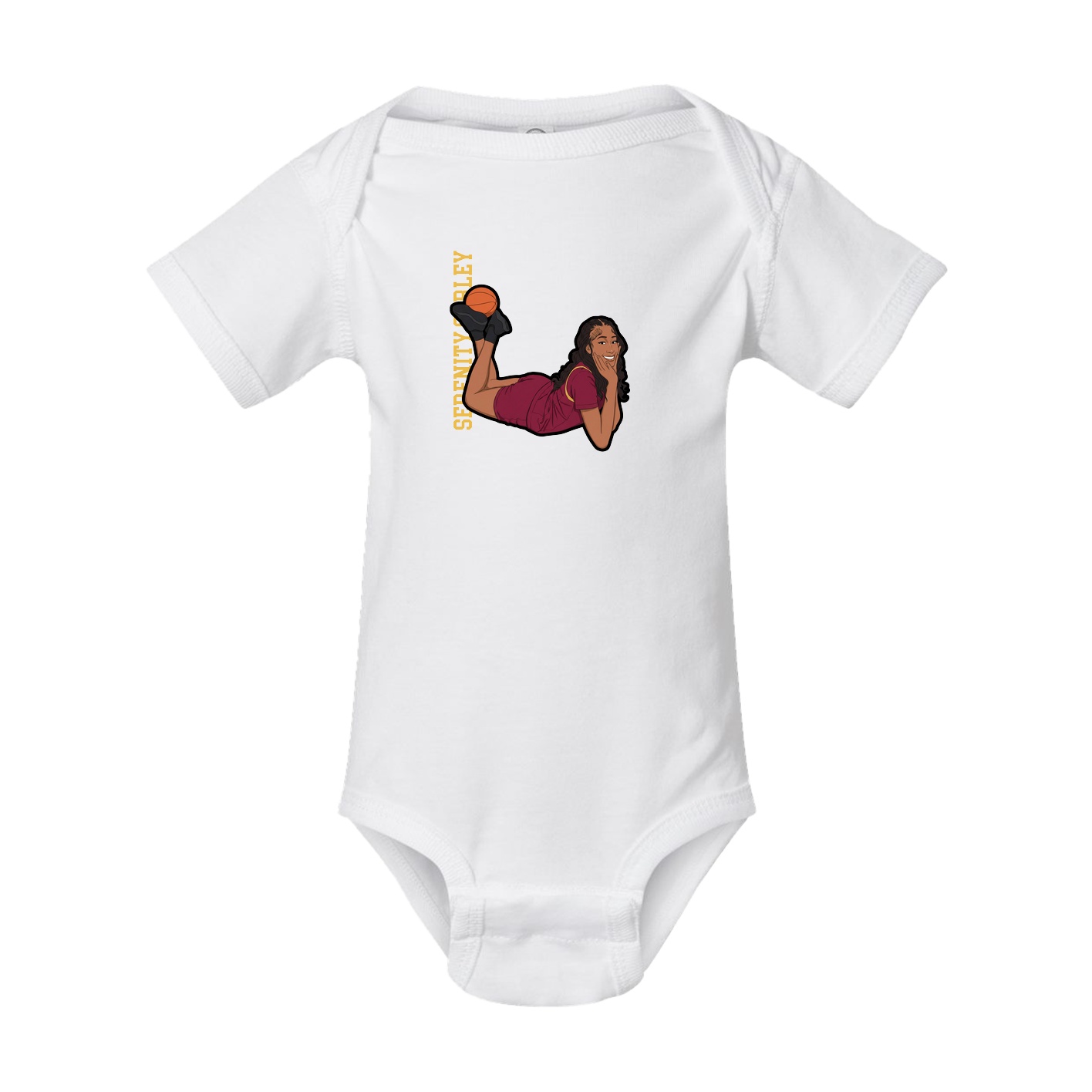Baby Onesie — Name Vertical in White