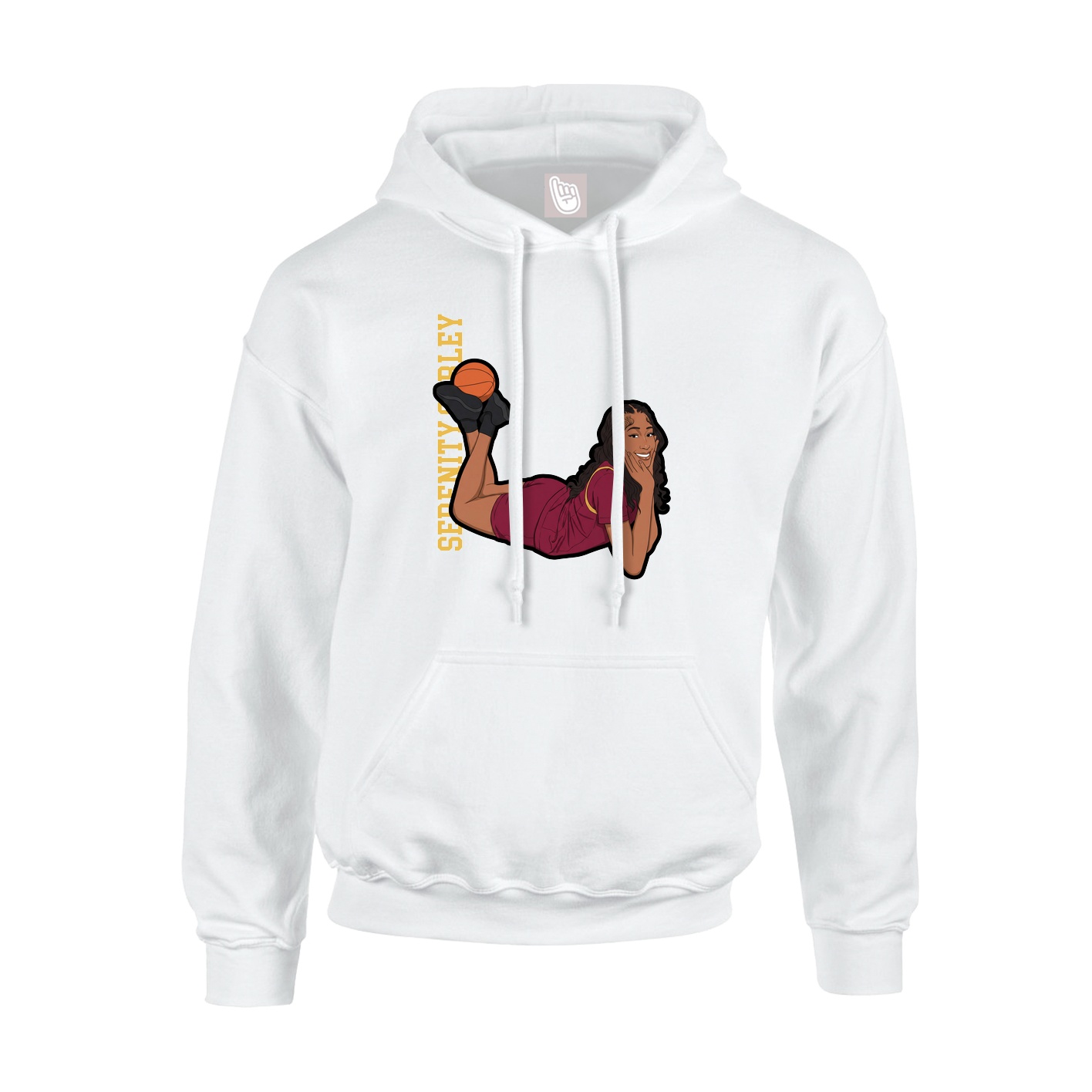 Hoodie — Name Vertical in White