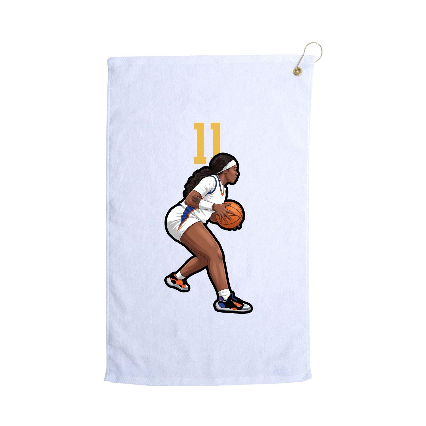 Golf Towel — Number Top in White