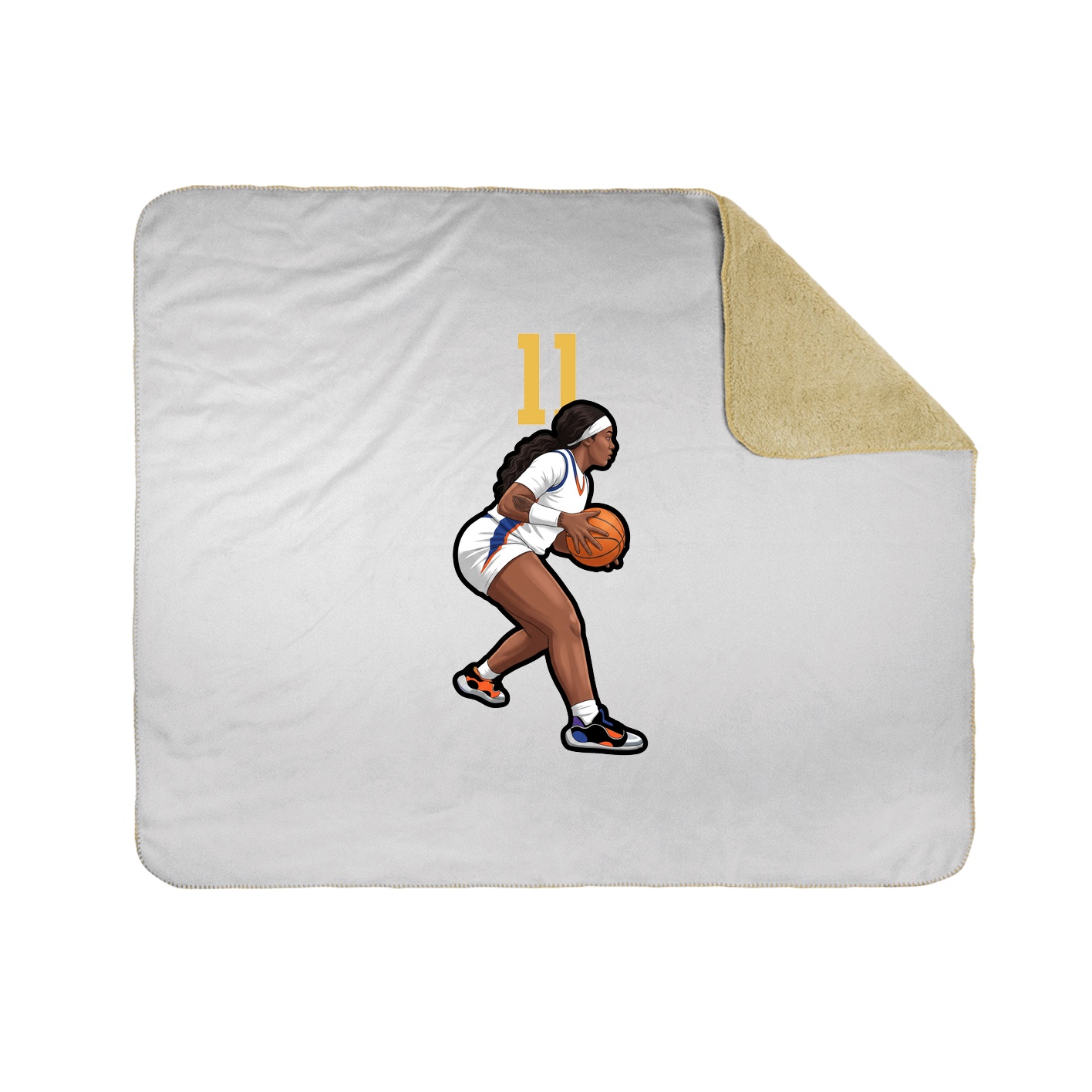 Throw Blanket — Number Top in White
