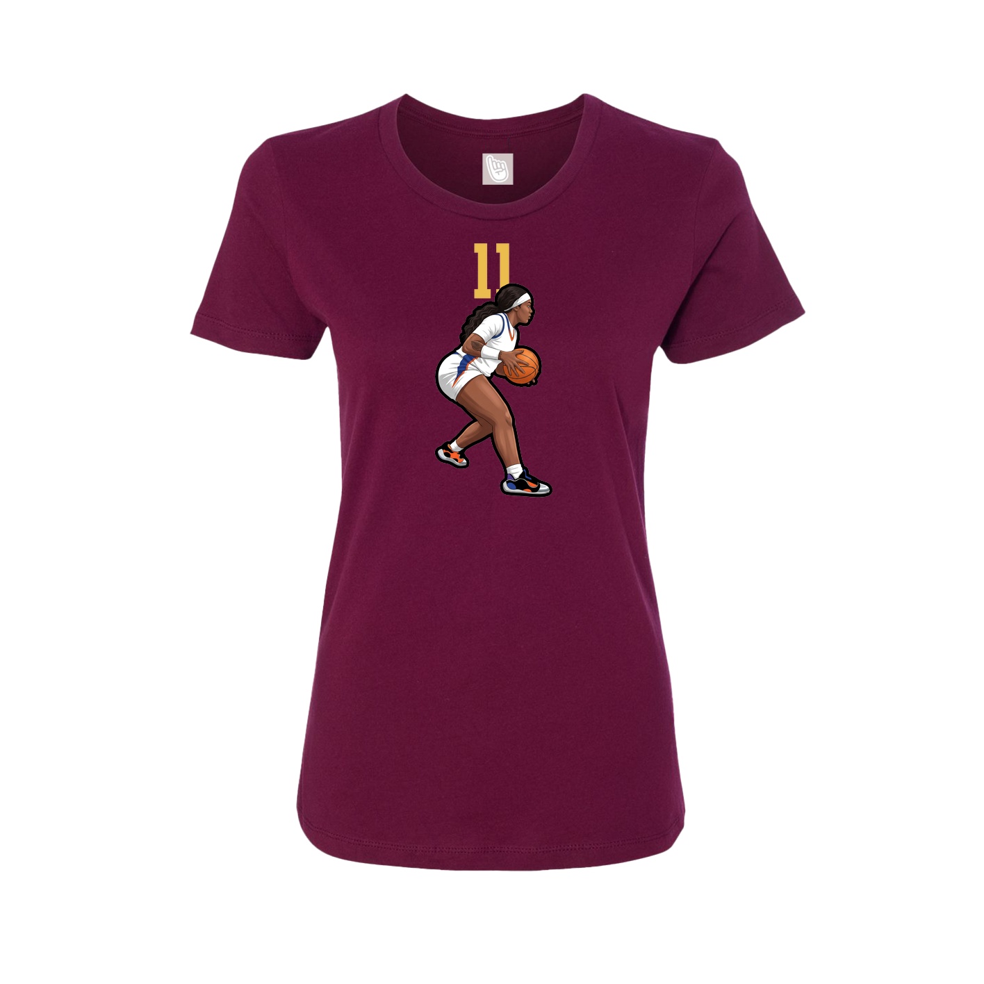 Womens Tee — Number Top in Maroon