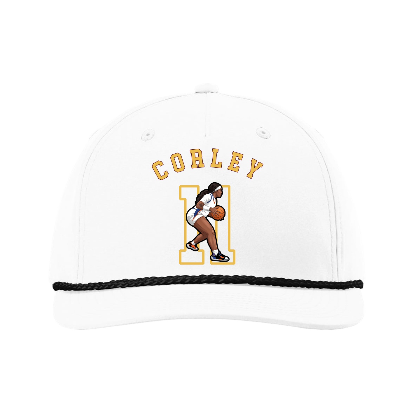 Five-Panel Classic Rope Cap — Shirsey Arch in White