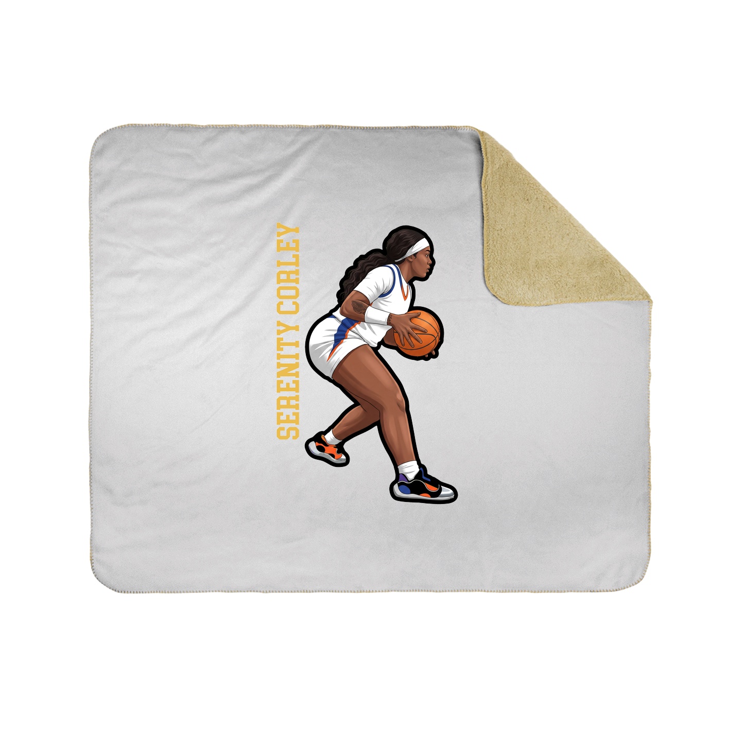 Throw Blanket — Name Vertical in White