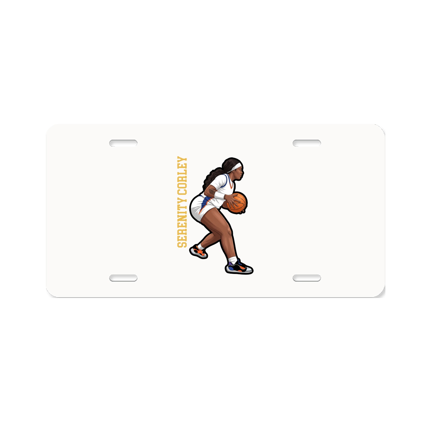 License Plate — Name Vertical in Classic