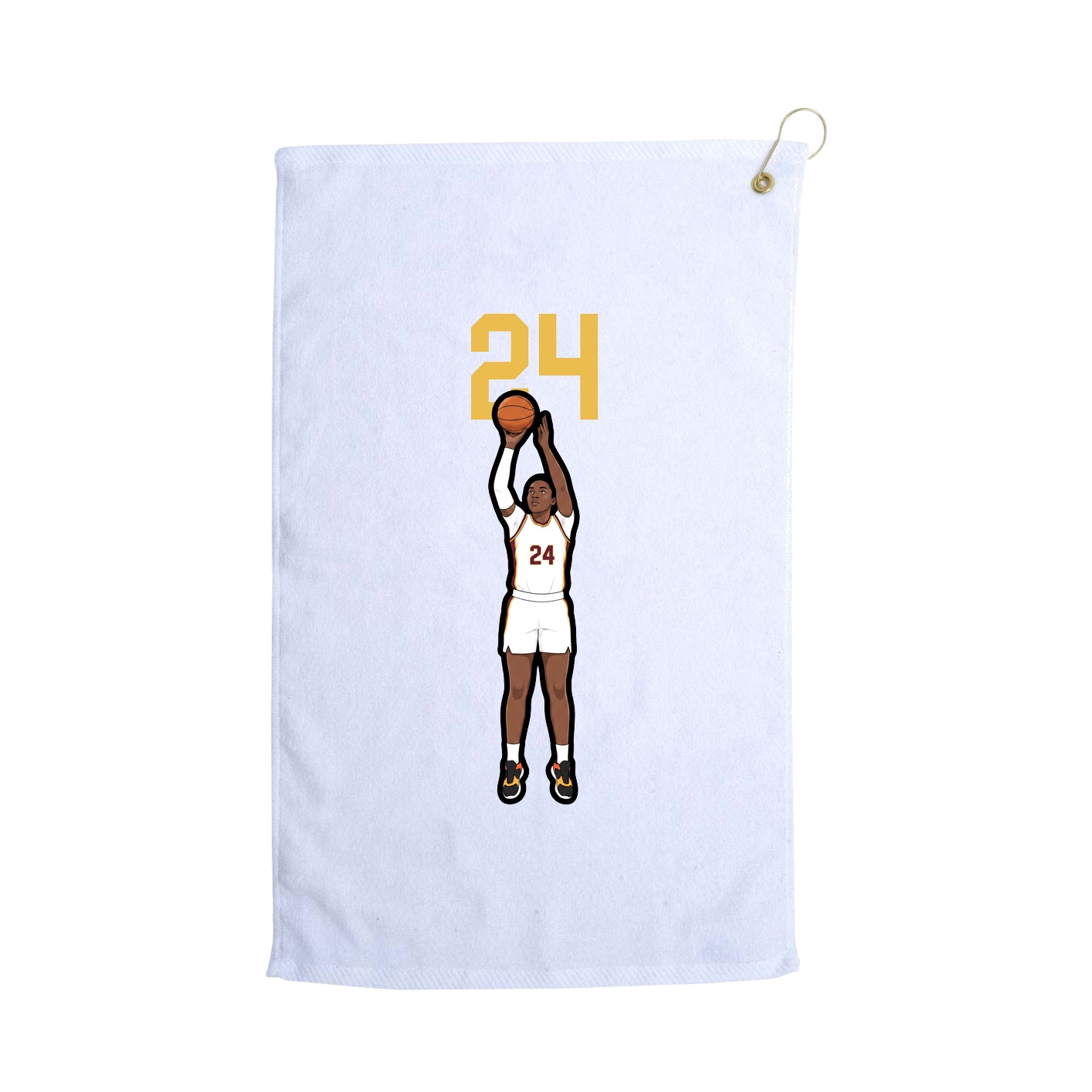 Golf Towel — Number Top in White