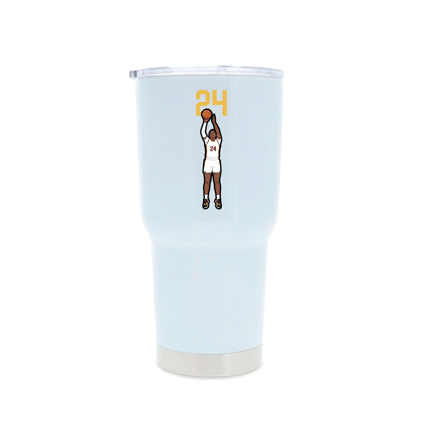 30oz Stainless Steel Tumbler — Number Top in White