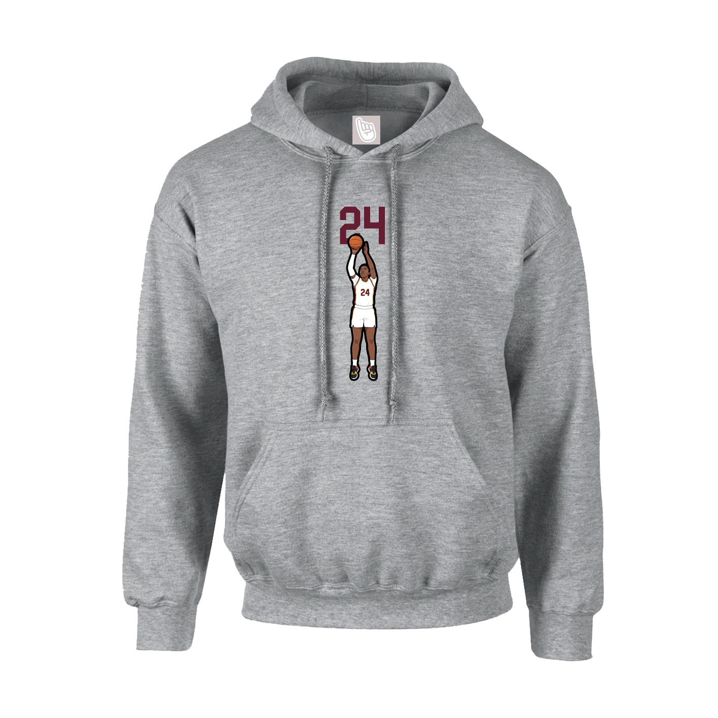 Youth Hoodie — Number Top in Grey