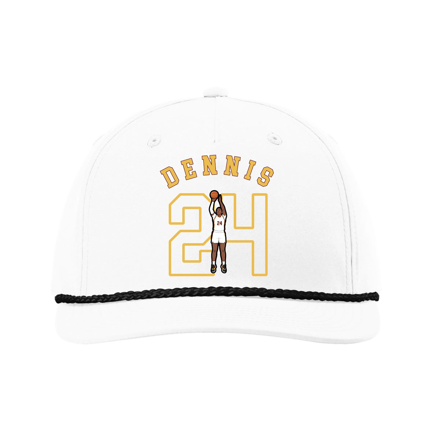 Five-Panel Classic Rope Cap — Shirsey Arch in White