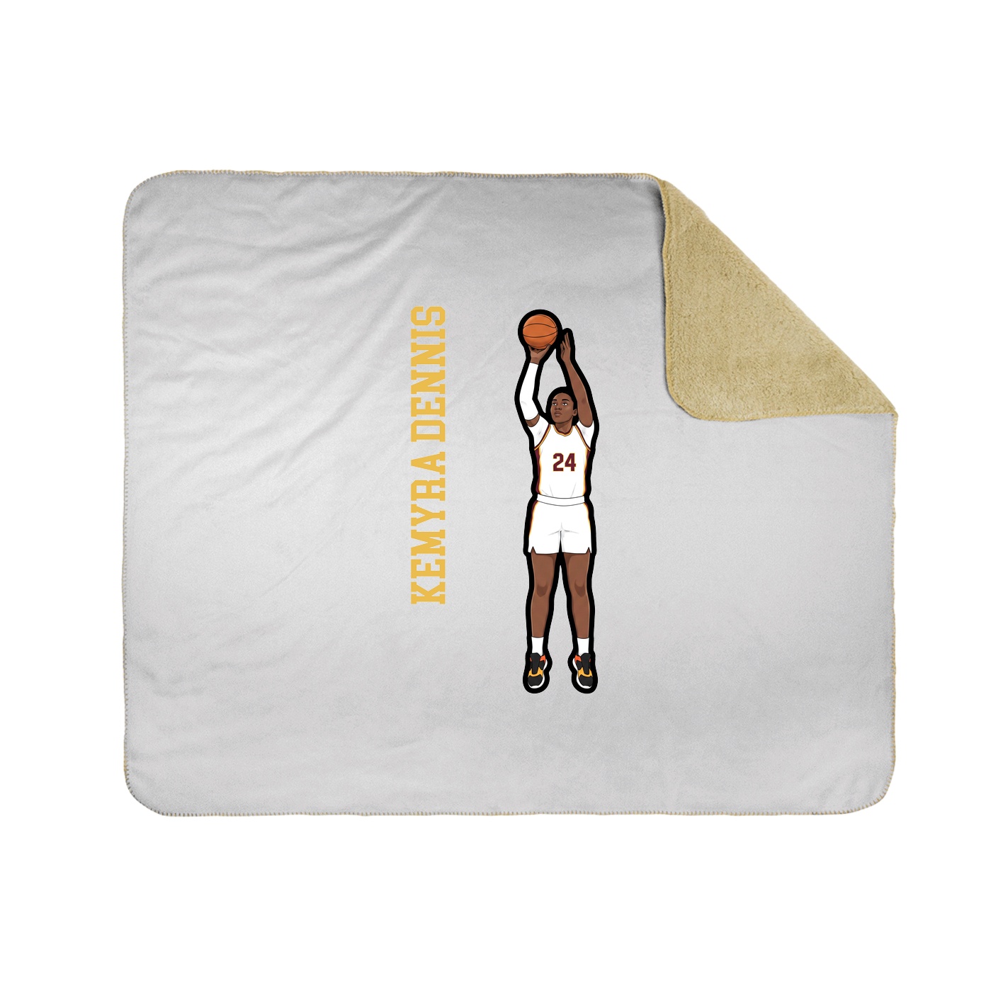 Throw Blanket — Name Vertical in White