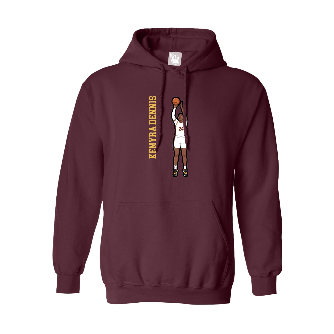 Youth Hoodie — Name Vertical in Maroon