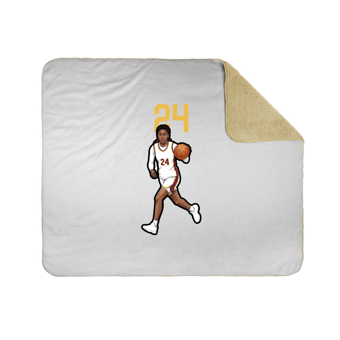 Throw Blanket — Number Top in White