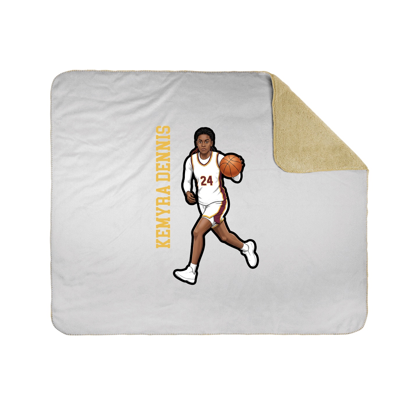 Throw Blanket — Name Vertical in White