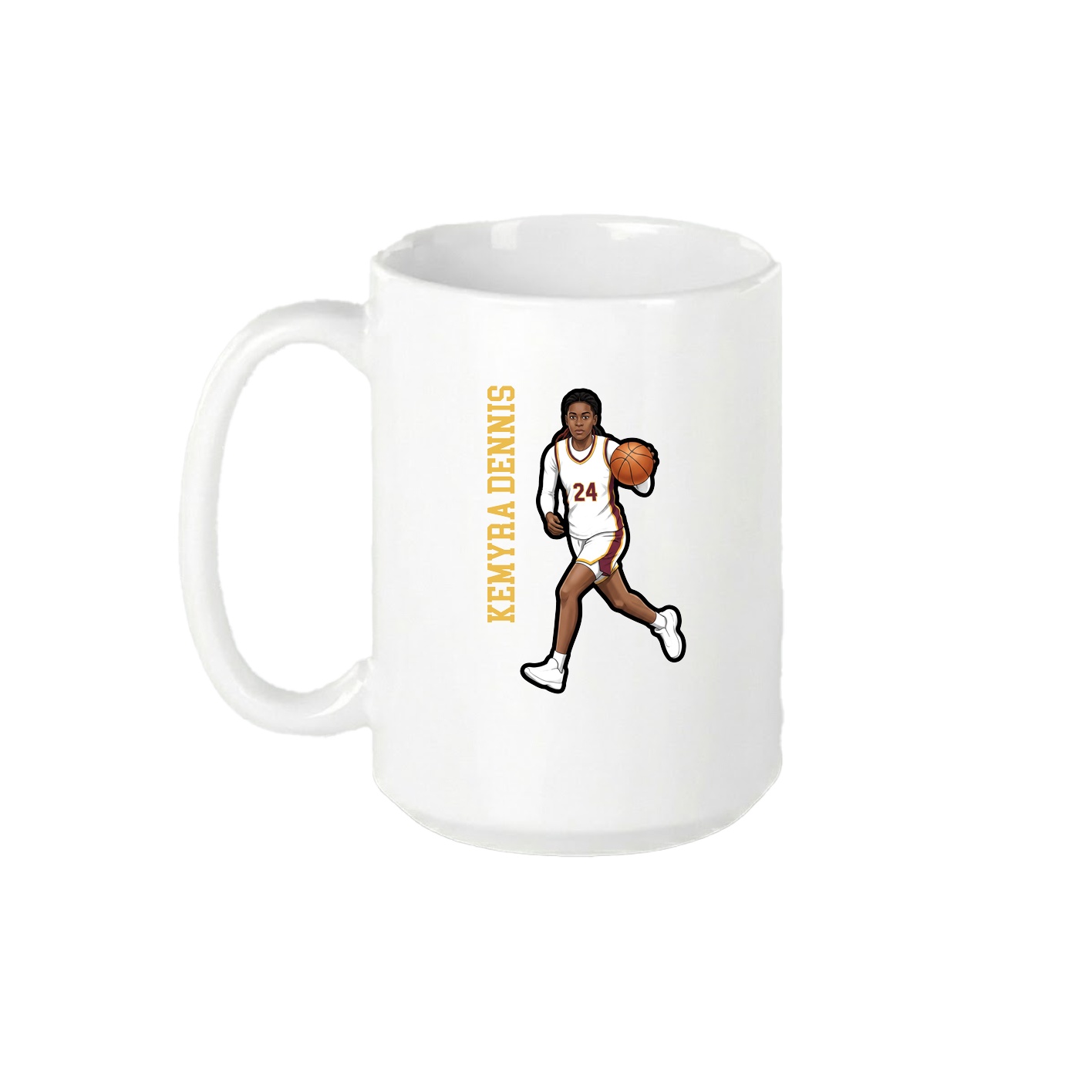 15oz Coffee Mug — Name Vertical in White
