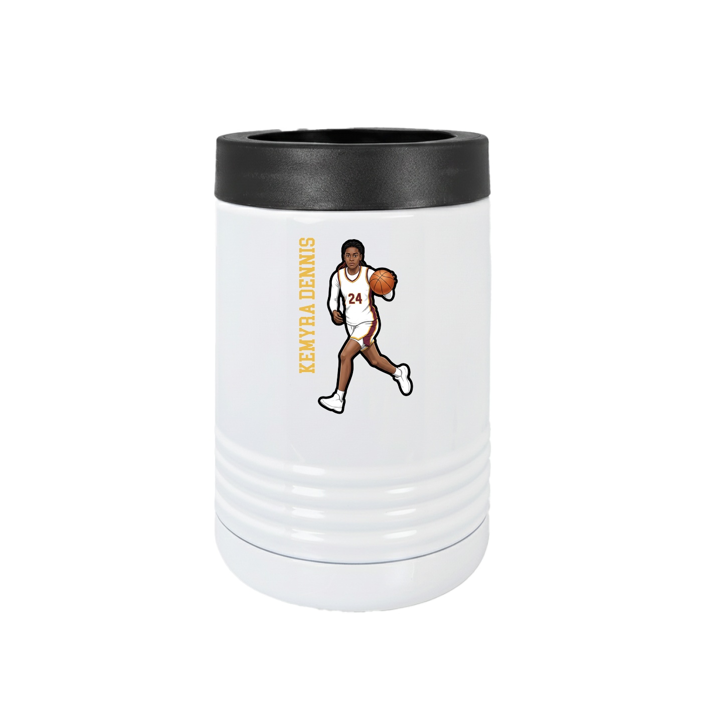 Beverage Holder — Name Vertical in White