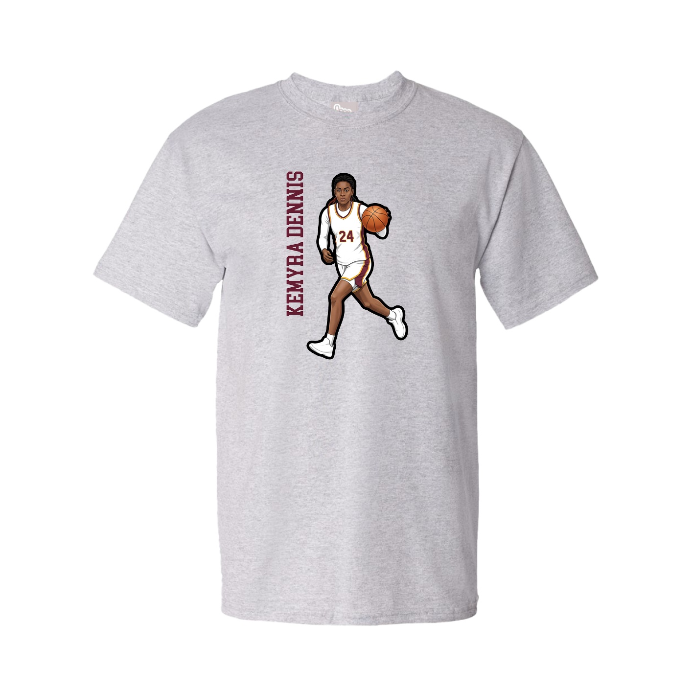 Youth Tee — Name Vertical in Grey