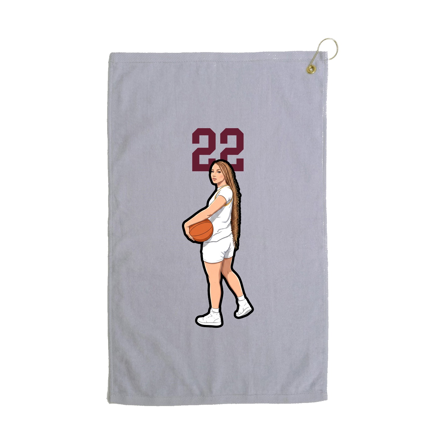 Golf Towel — Number Top in Grey