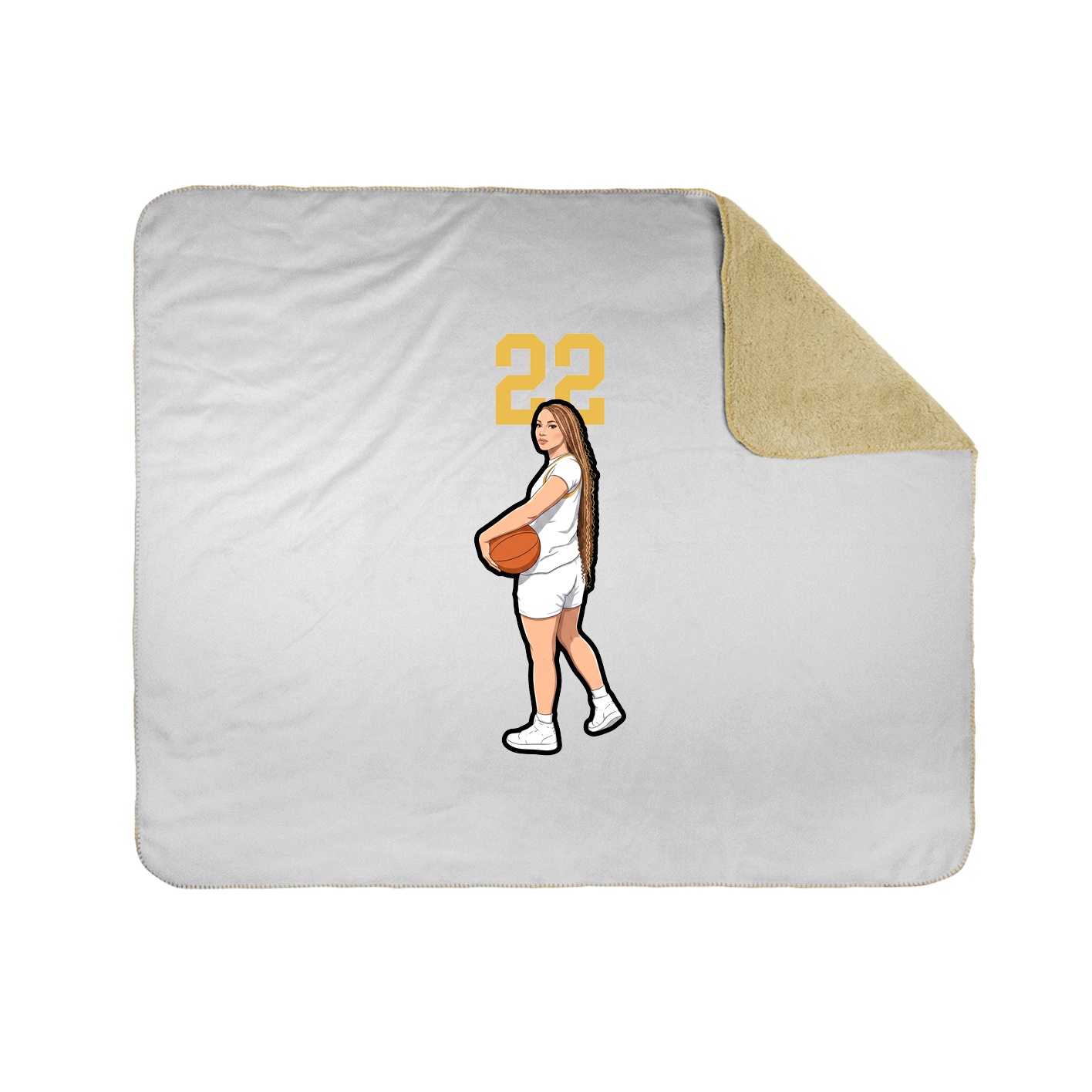 Throw Blanket — Number Top in White