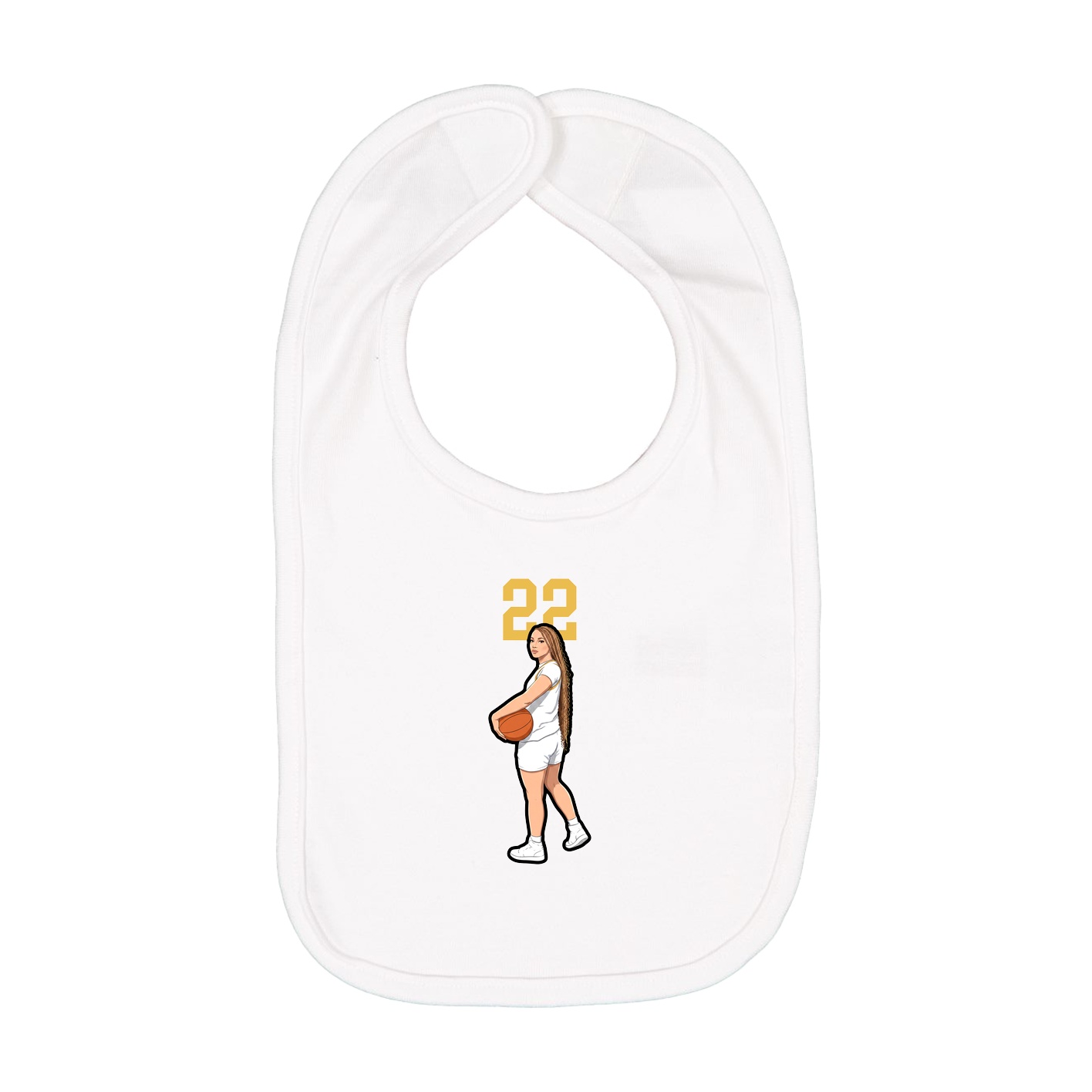 Infant Bib — Number Top in White