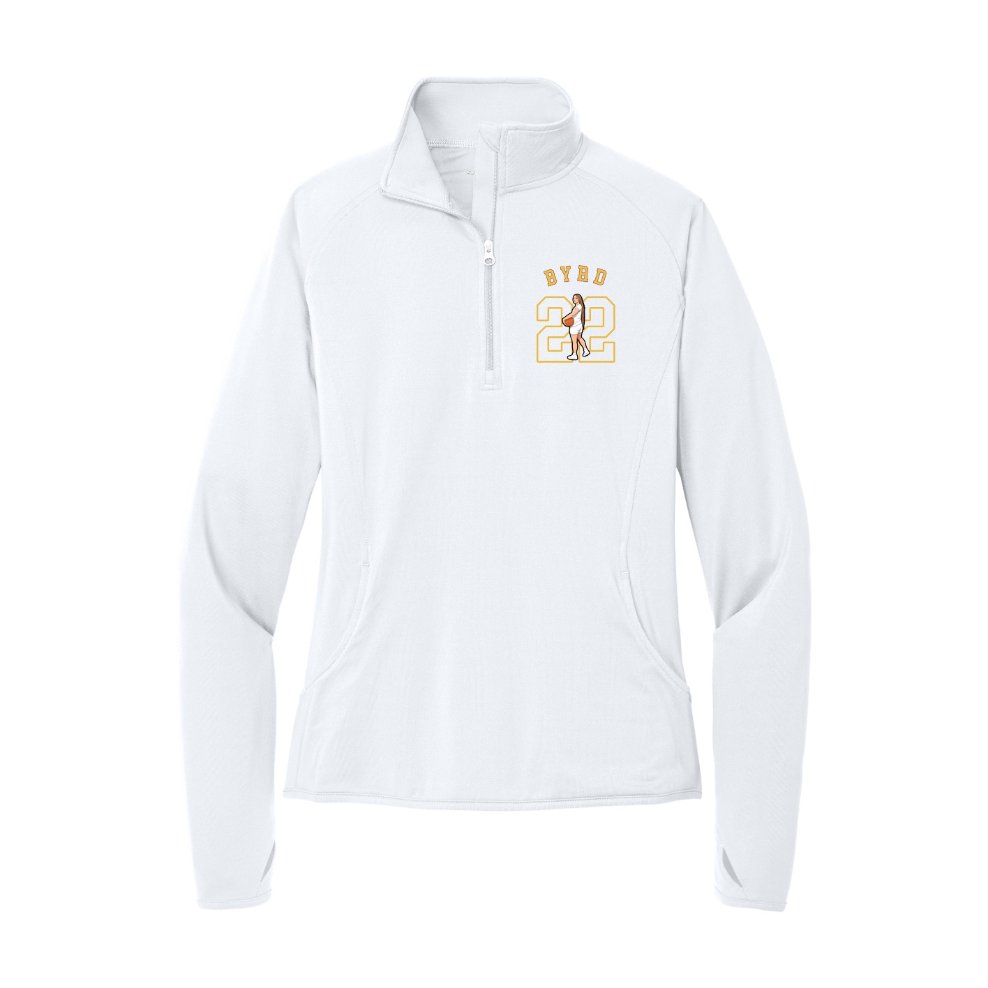 Women's Q-Zip Pullover — Shirsey Arch in White