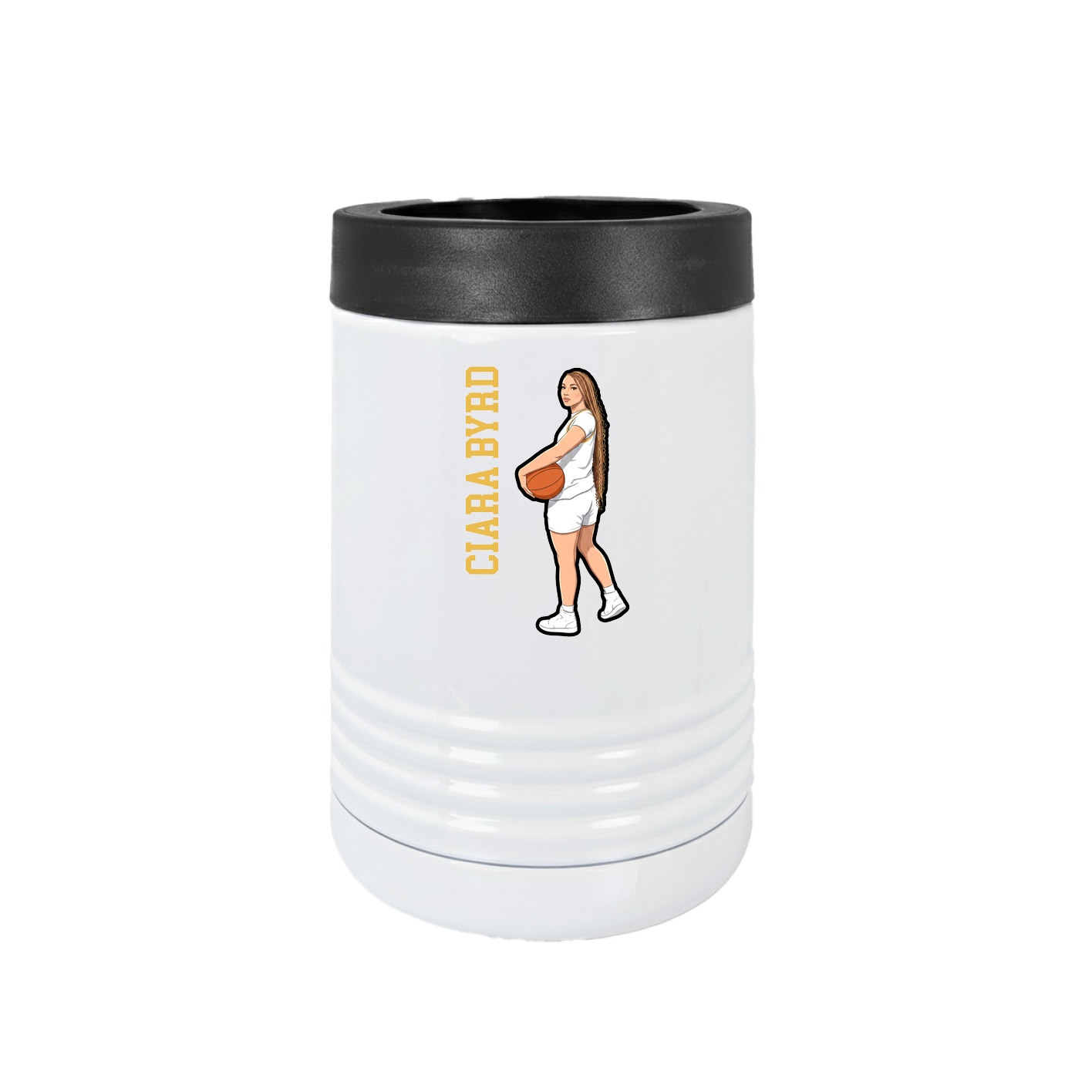 Beverage Holder — Name Vertical in White