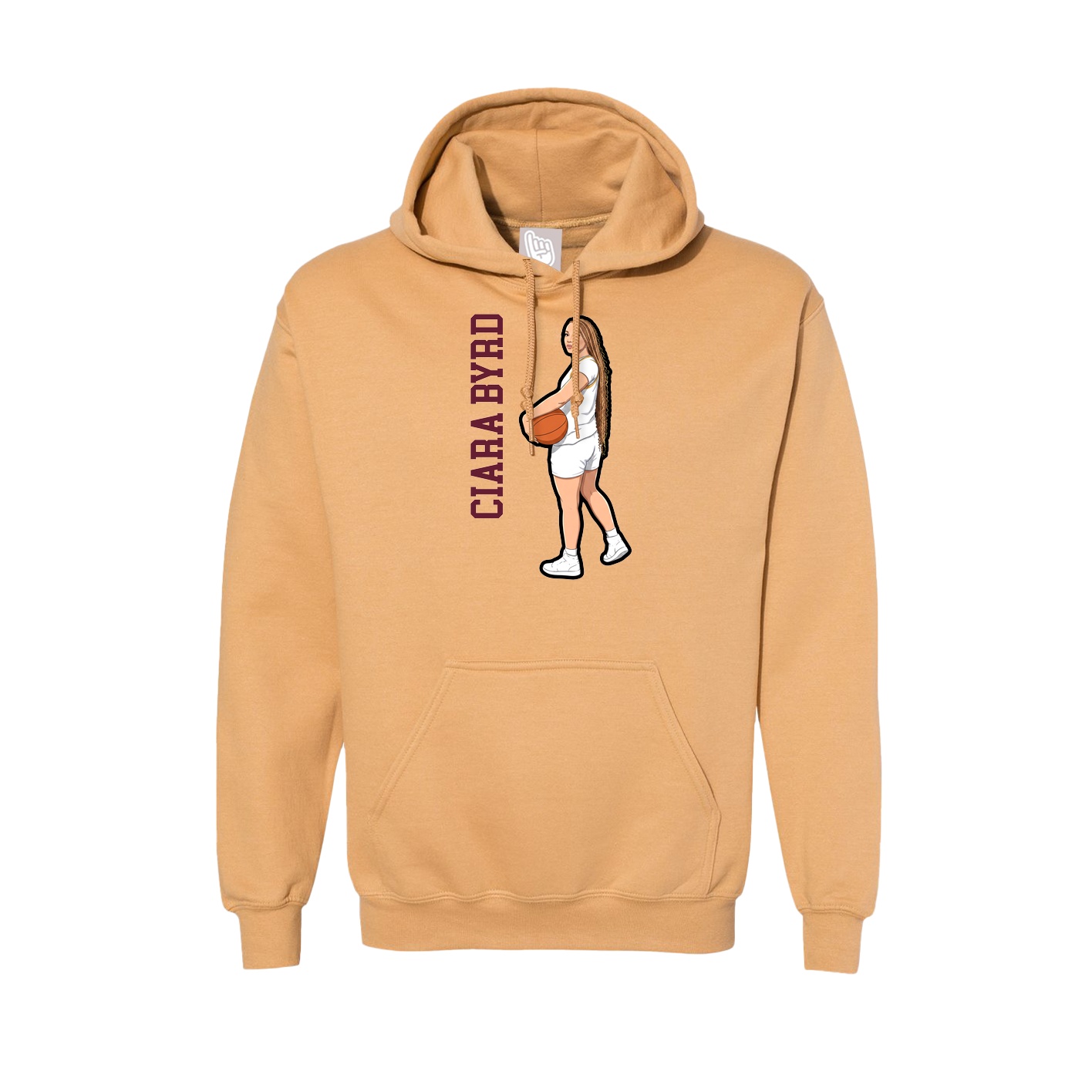 Hoodie — Name Vertical in Vegas Gold