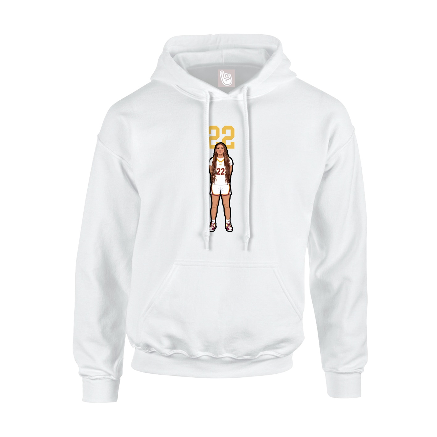 Youth Hoodie — Number Top in White