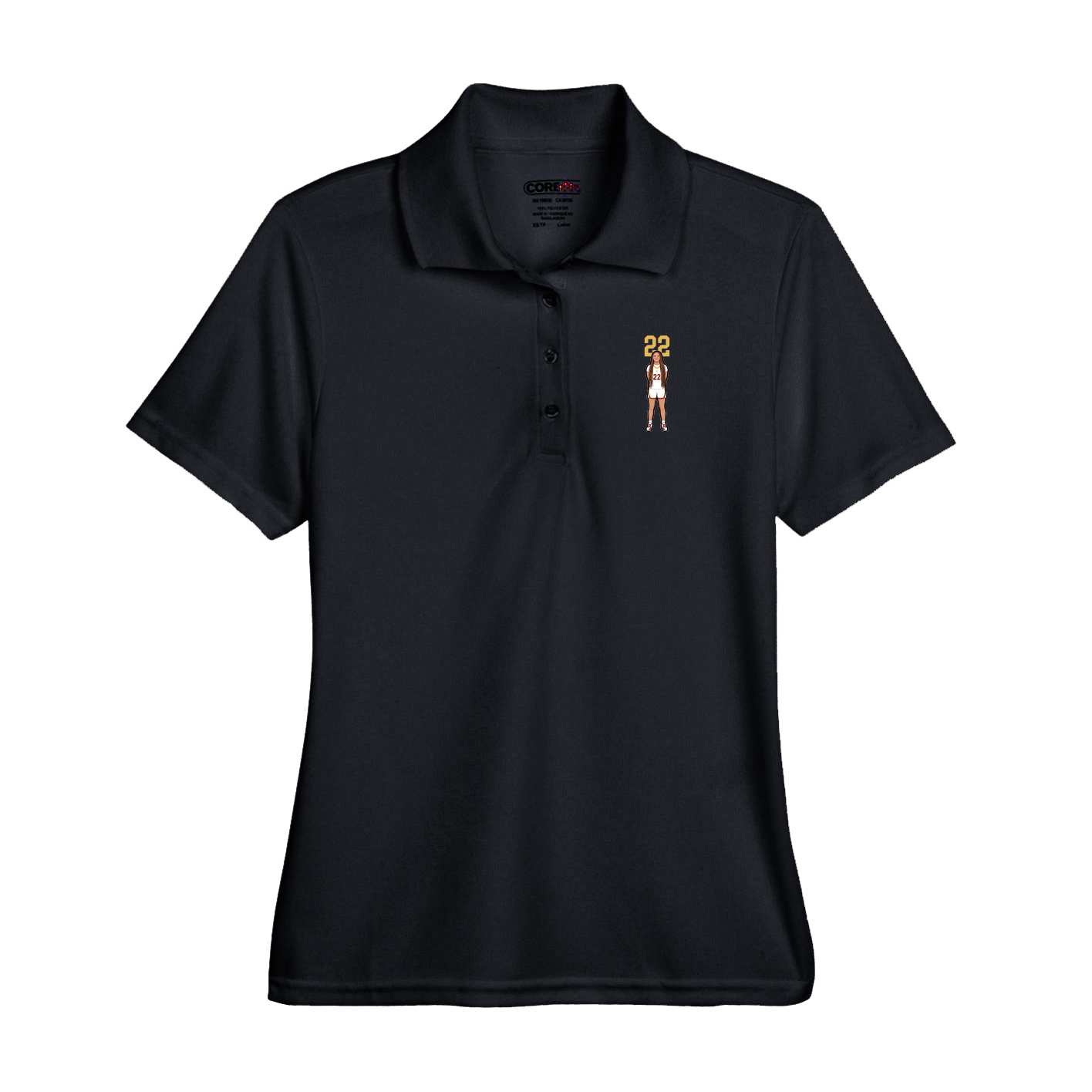 Performance Polo — Number Top in Black