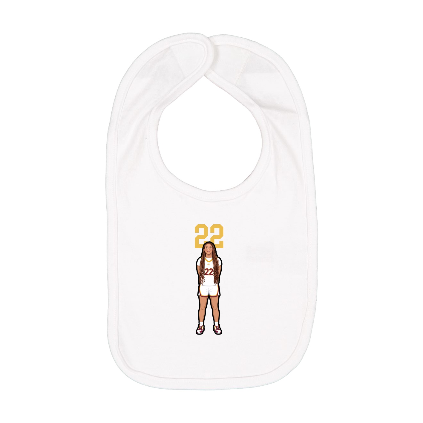 Infant Bib — Number Top in White