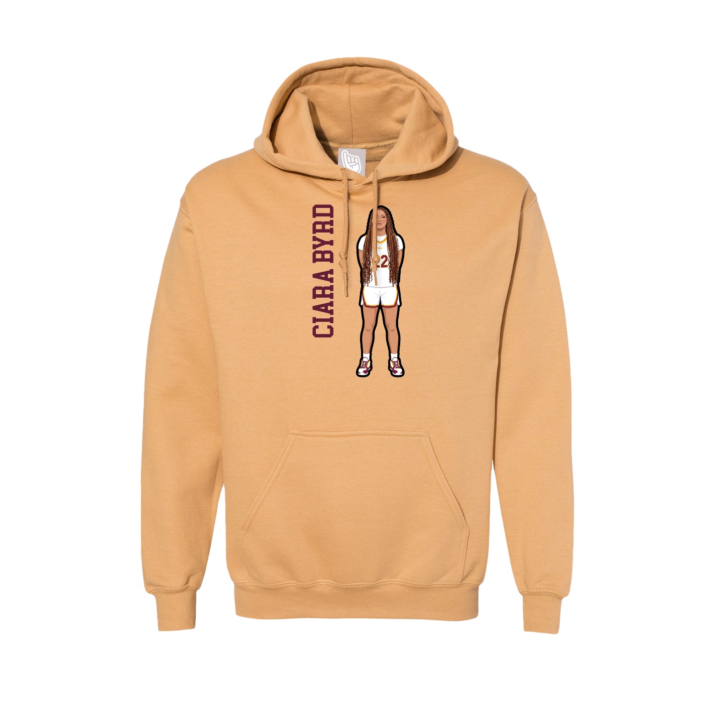 Hoodie — Name Vertical in Vegas Gold