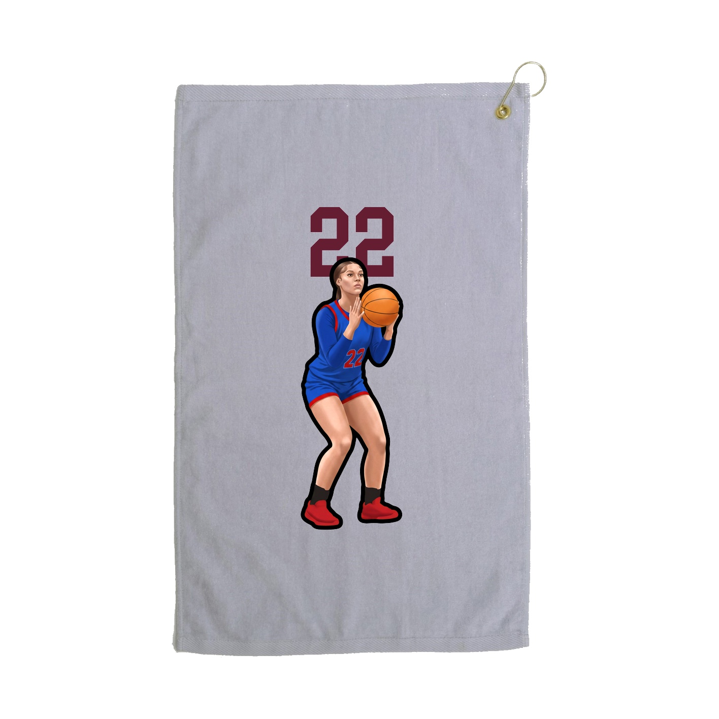 Golf Towel — Number Top in Grey
