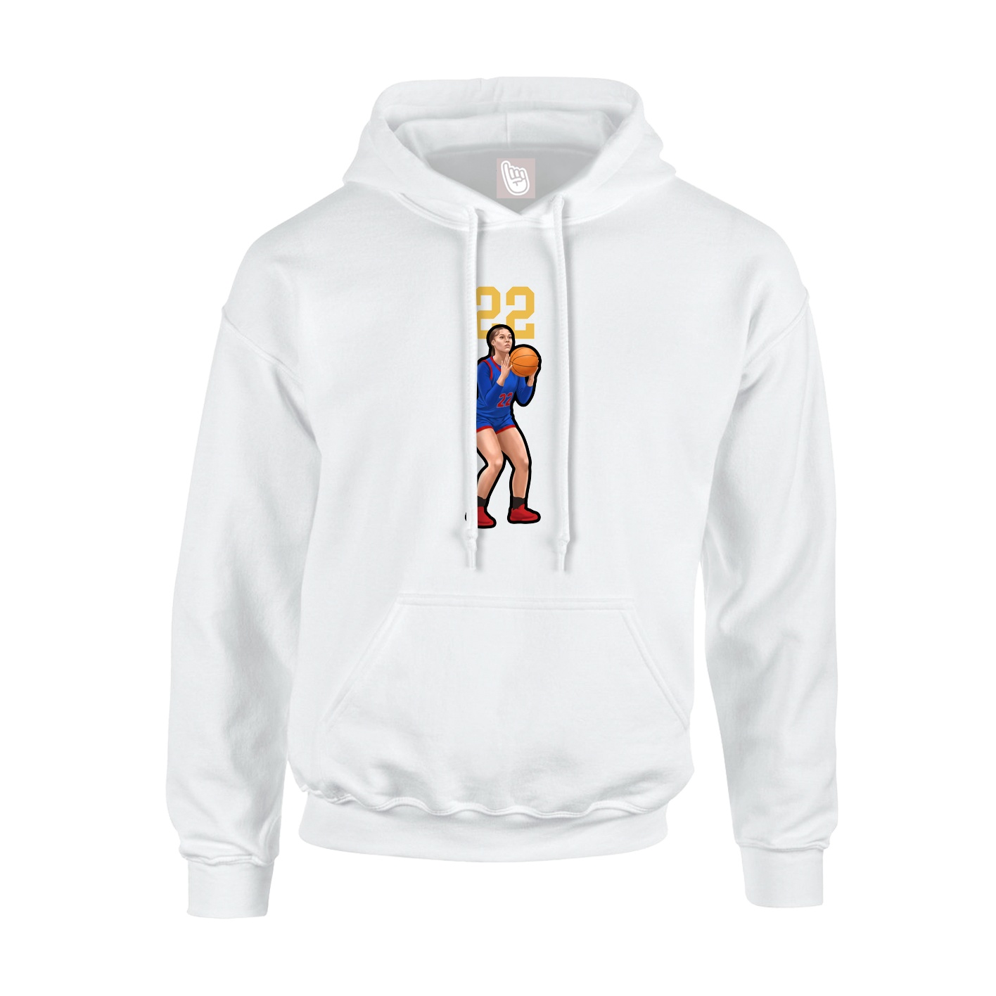 Youth Hoodie — Number Top in White