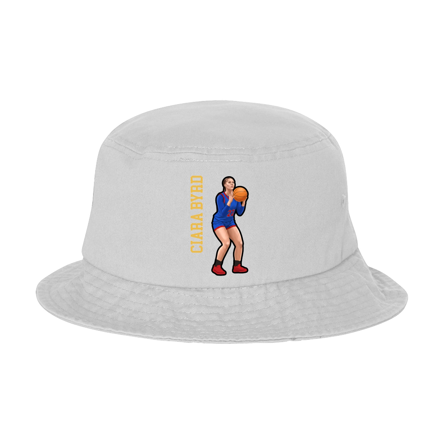 Bucket Cap — Name Vertical in White