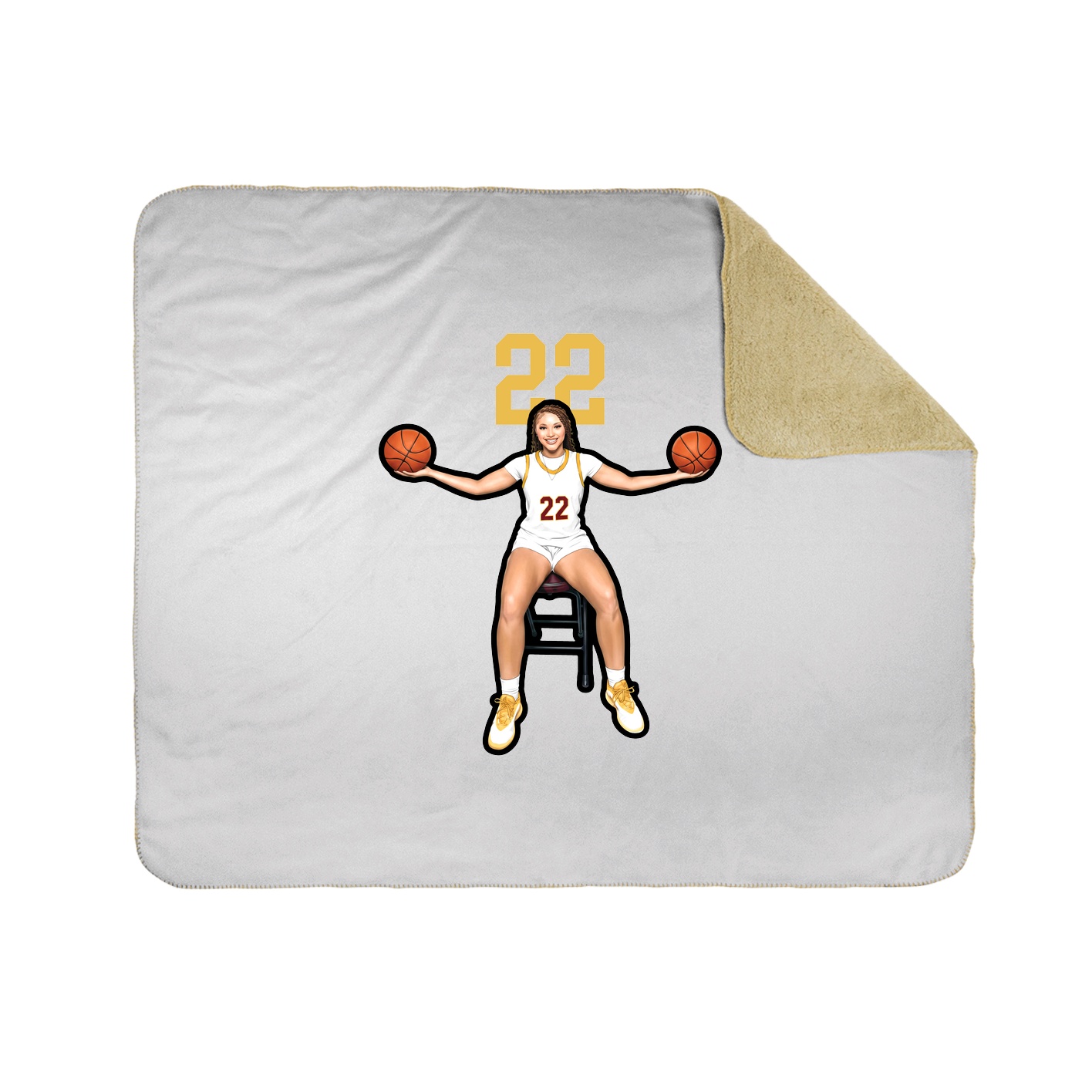 Throw Blanket — Number Top in White