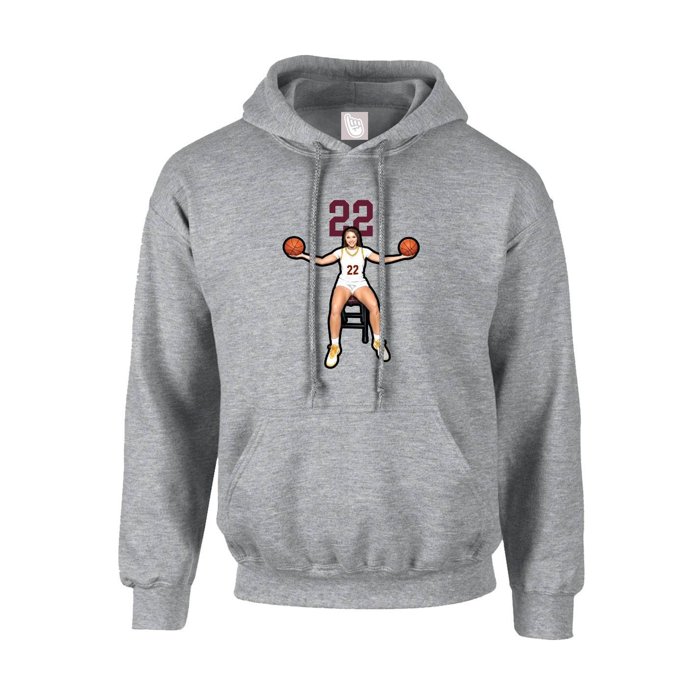 Youth Hoodie — Number Top in Grey