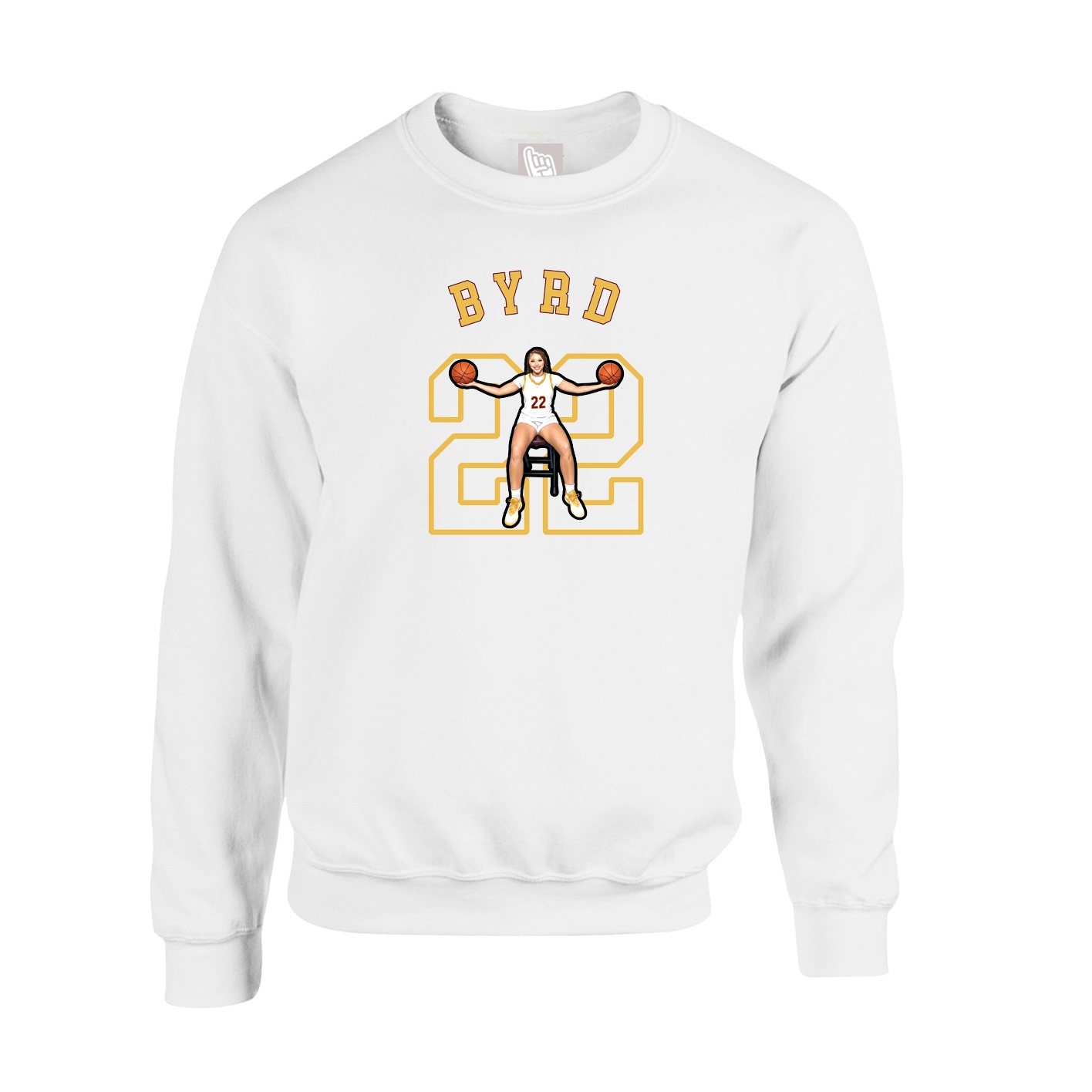 Fleece Crew — Shirsey Arch in White