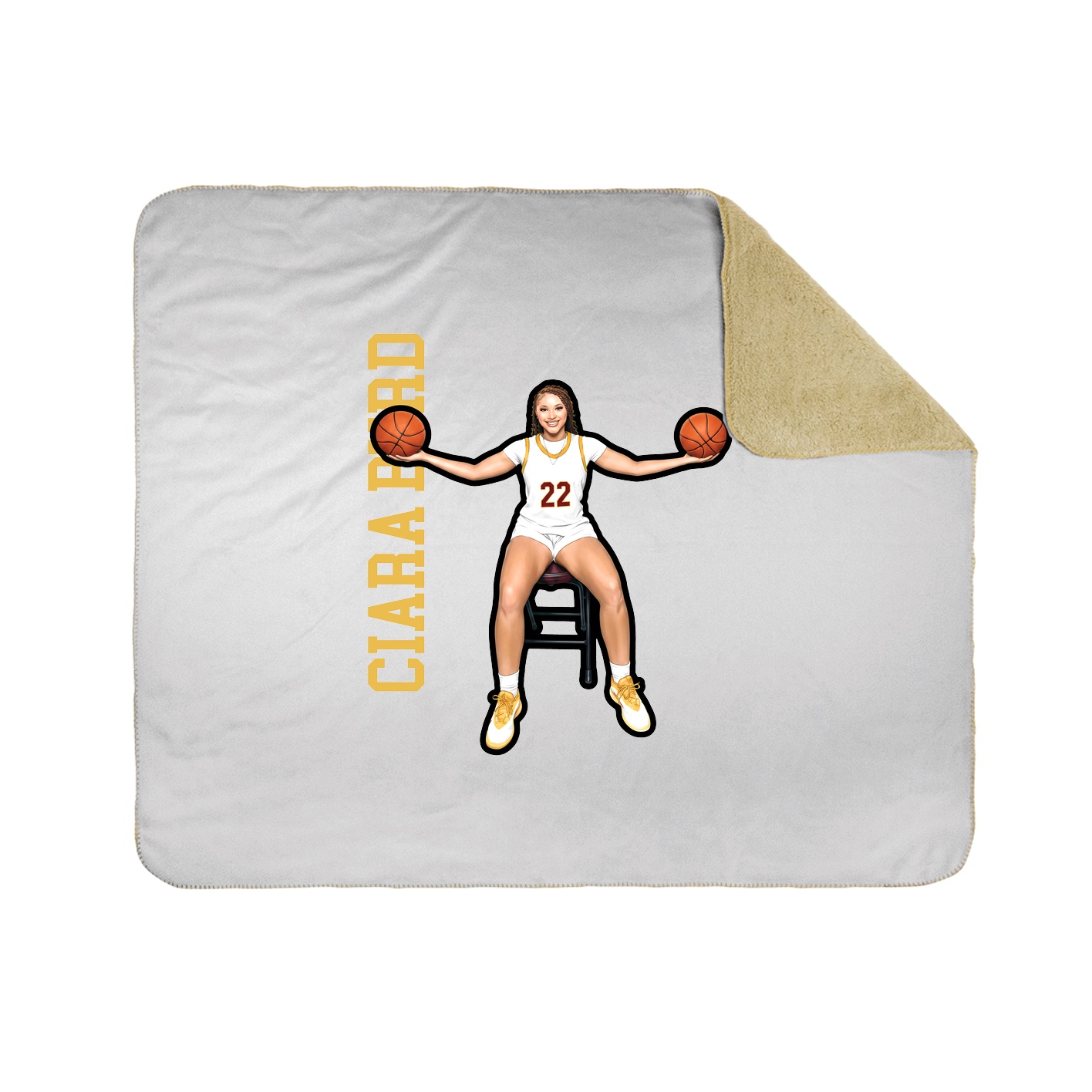 Throw Blanket — Name Vertical in White