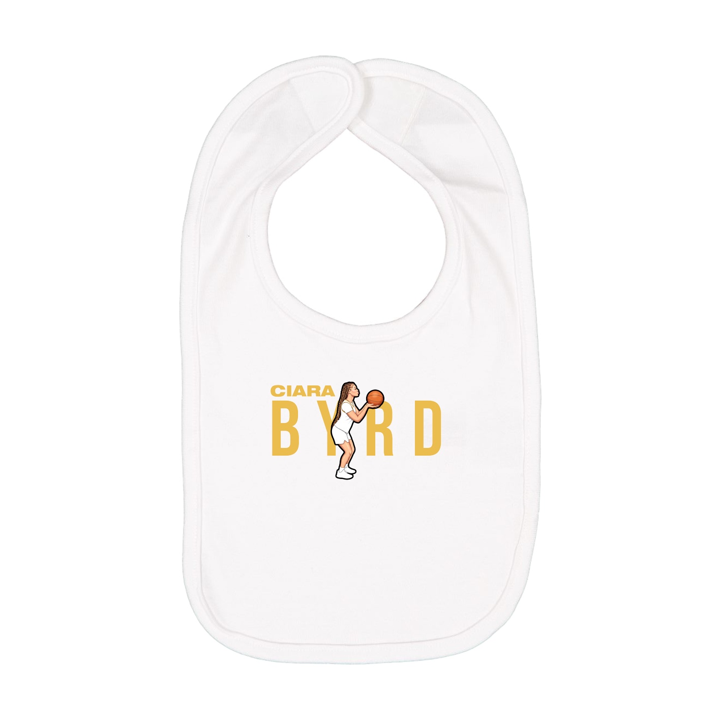 Infant Bib — Player Name in White