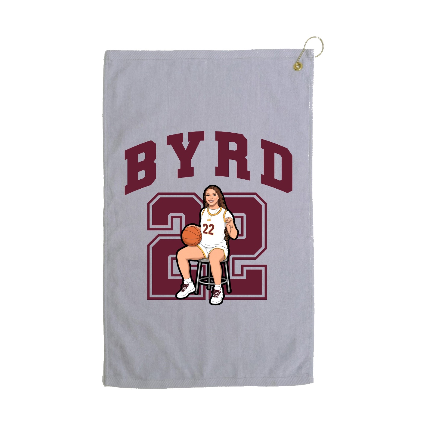 Golf Towel — Number in Grey