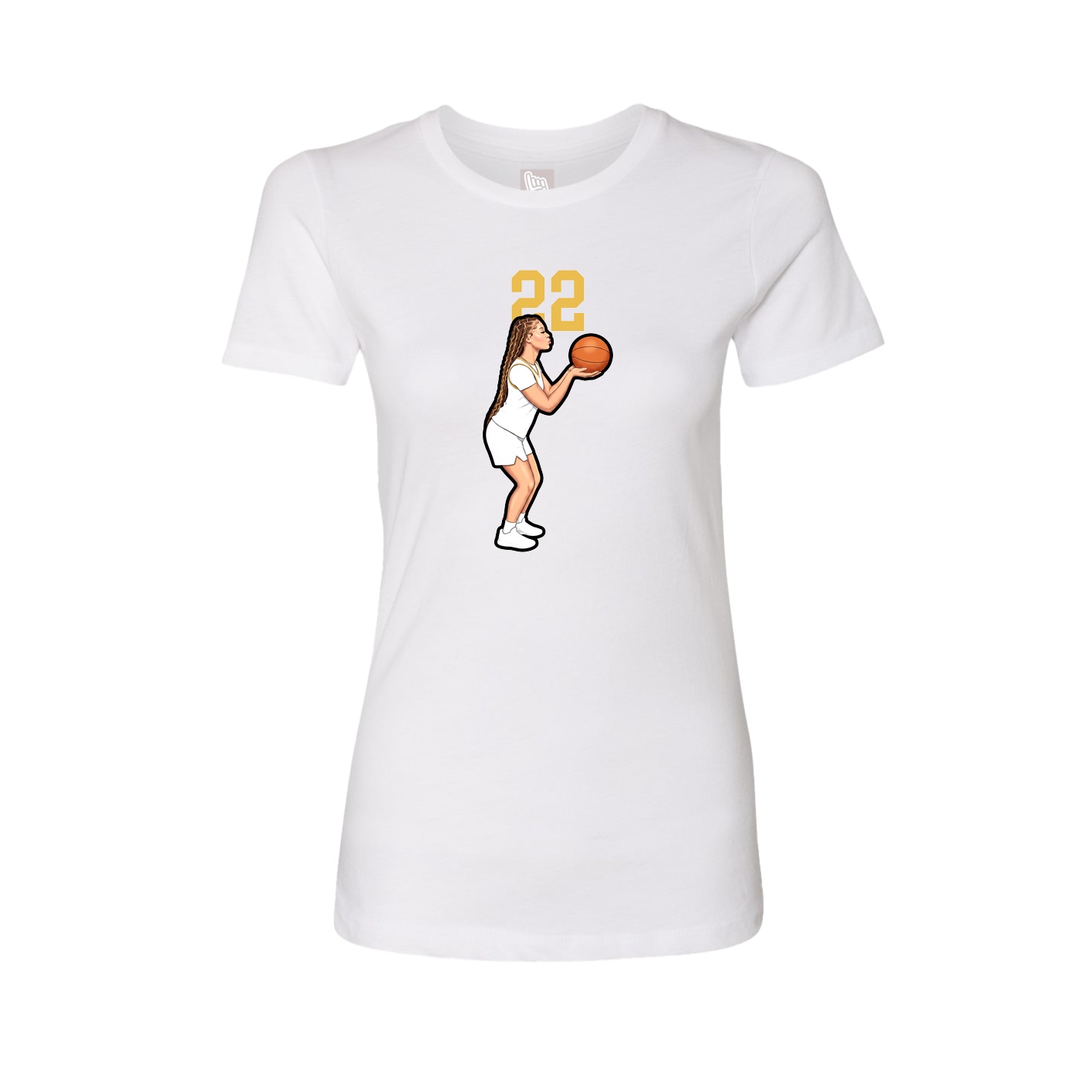 Fitted Women's Tee — Number Top in White