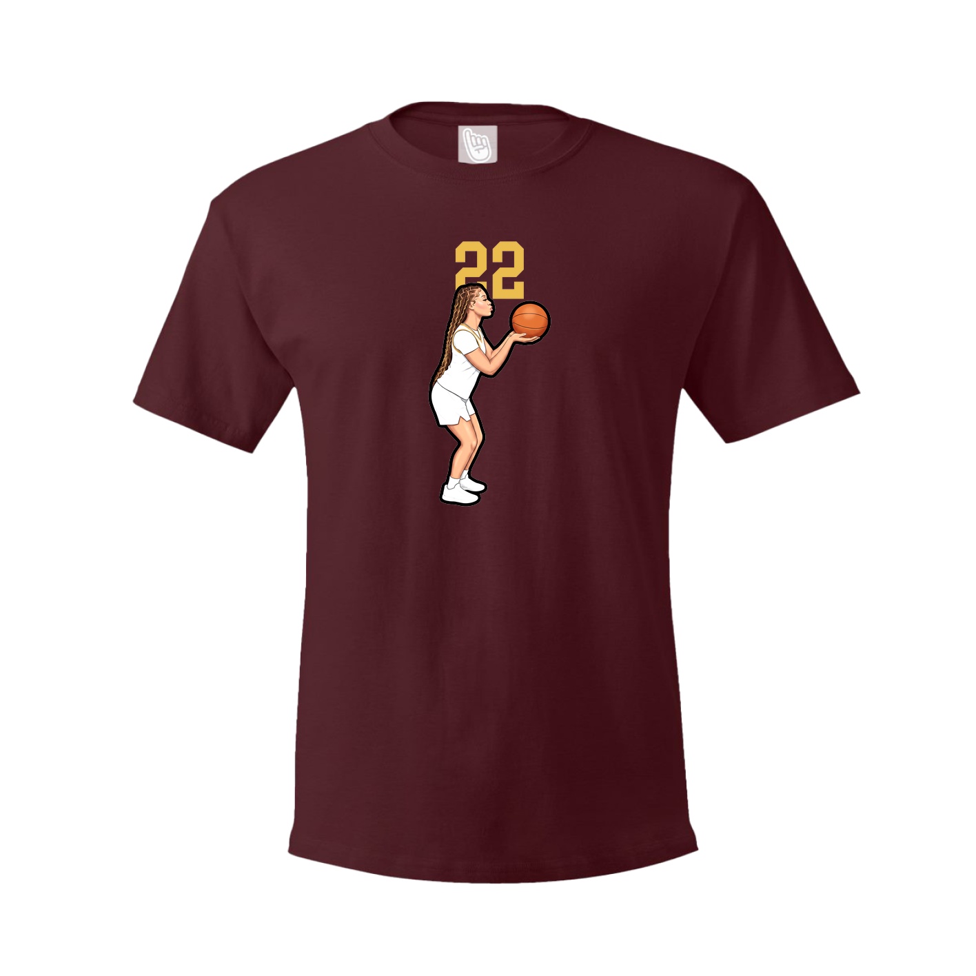 Youth Tee — Number Top in Maroon