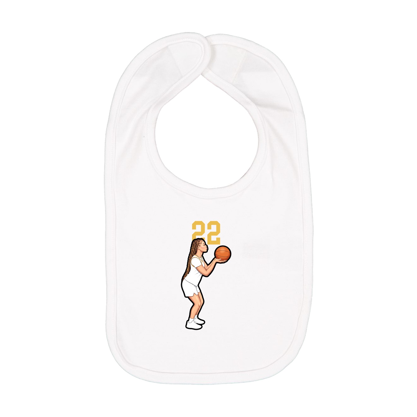 Infant Bib — Number Top in White