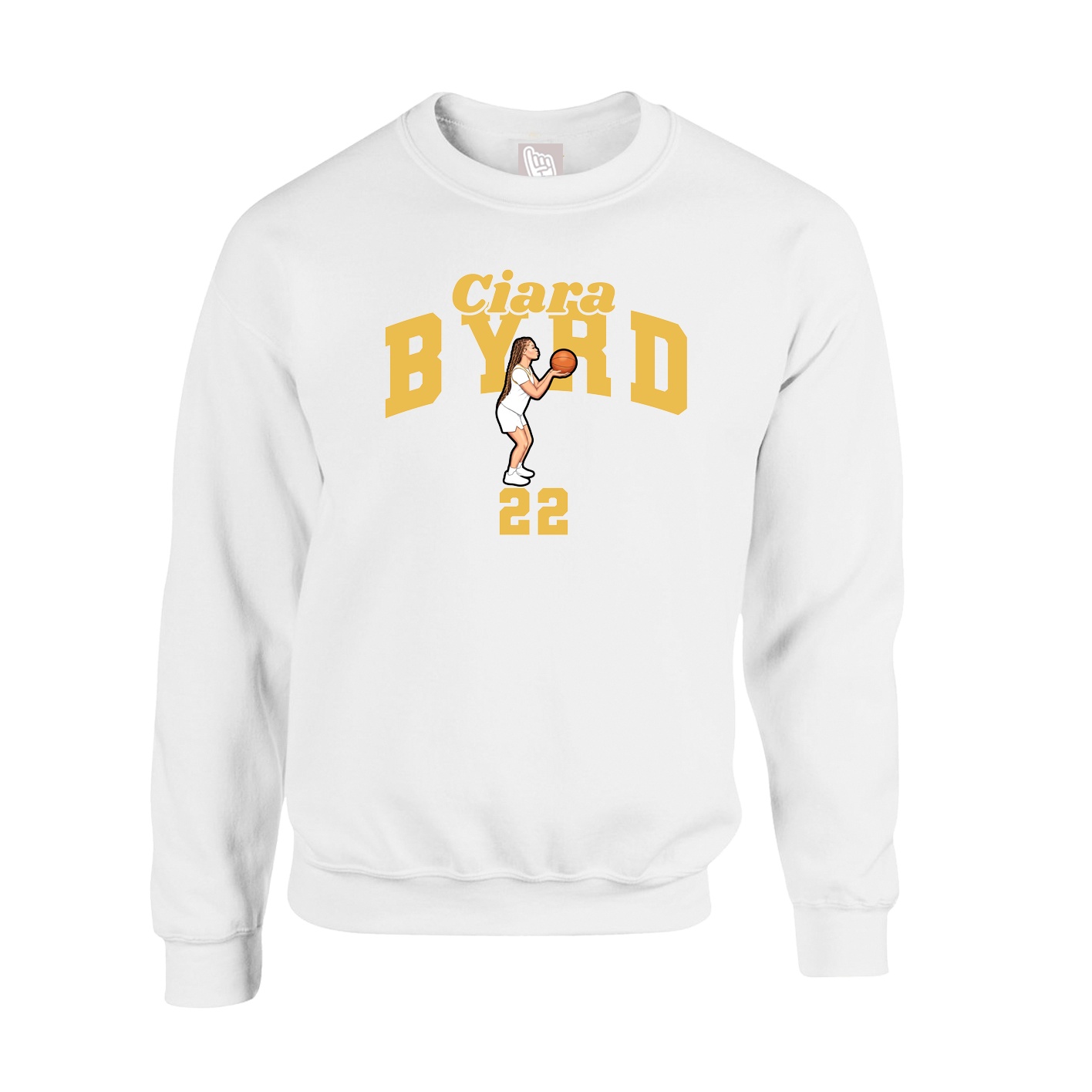 Fleece Crew — Signature Arch in White